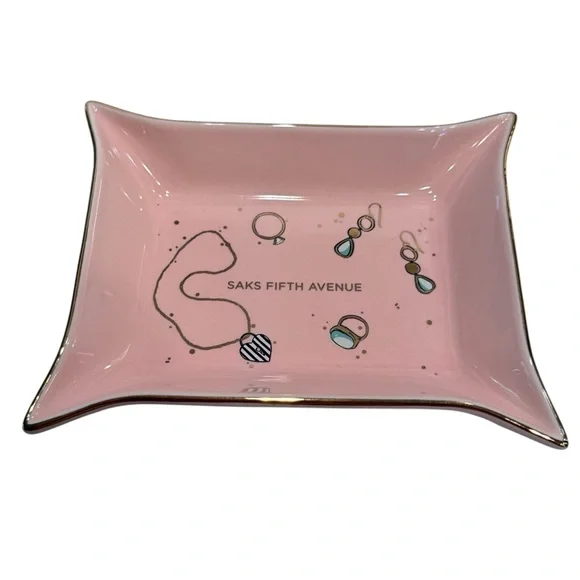 Saks Fifth Avenue Accessories Jewelry Trinket Tray Dish Pink